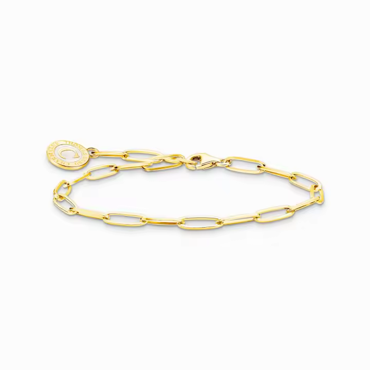 Thomas Sabo Pulsera Charm Mujer con blanco Charmista Coin chapado en oro X0286-427-39-L17 - 1