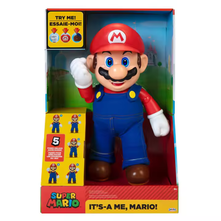Figura interactiva ingles Its A Me Mario Super Mario Nintendo 36cm. Figura coleccionable con acabados detallados. Perfecta para fans y coleccionistas de ediciones especiales. - 1