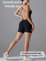 Conjunto de Yoga de una pieza para mujer, mono ajustado deportivo con espalda descubierta, pelele para realzar el trasero, mono corto para gimnasio y Fitness - details 9