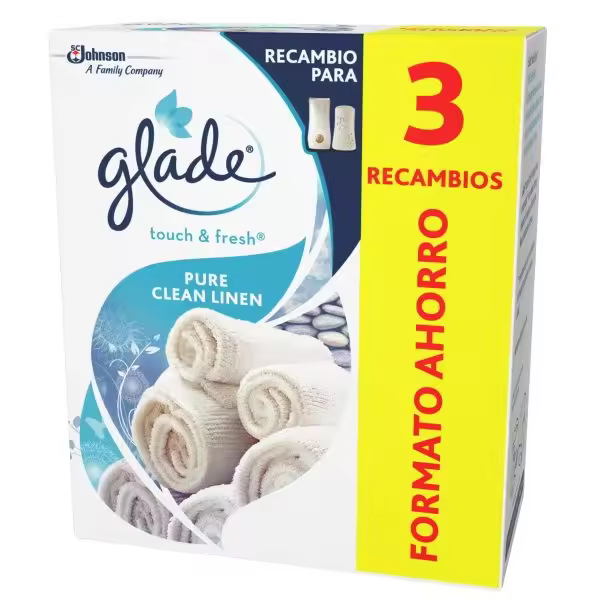 GLADE Un toque 3 Recambios Frescor de Ropa  10 ml Ambientador Spray - 1