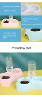Tazón Para Gatos Con Agua Automática Y Recarga Anti-Derrame Doble Tazón De Alimentos Y Agua Para Mascotas Material Plástico Forma Cuadrada - details 2