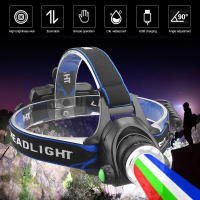 Linterna Frontal LED Super Brillante Ajustable En Rojo Verde Azul Y Blanco Para Pesca Al Aire Libre Impermeable Para Camping Y Exploración De Cavernas - details 11