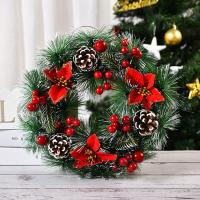 Corona Navideña De Puerta Guirnalda De Navidad Decoración Merry Christmas Para El Hogar Año Nuevo Navidad Colgante De Puerta - details 2