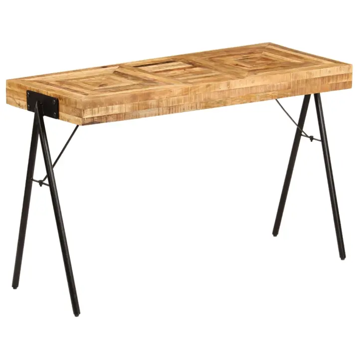 vidaXL Mesa de escritorio de madera maciza de mango 118x50x75 cm - 1