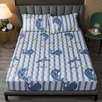 Sábana Impermeable Con Cinturones Elásticos Tamaño Queen/King Color Sólido Protector De Matrícula Para Cama Doble - details 19