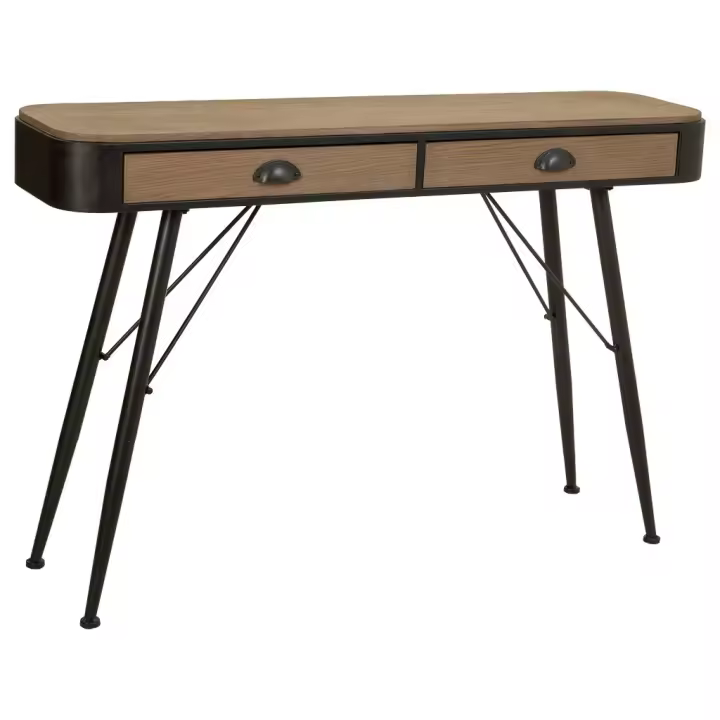 Recibidor de madera y metal marron 120x32x80,5 - 1