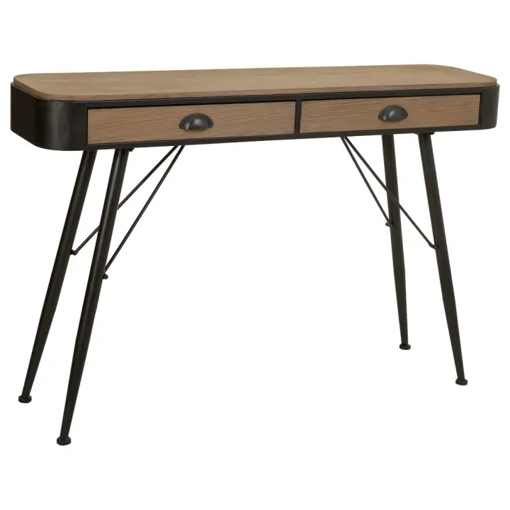 Recibidor de madera y metal marron 120x32x80,5 - 1