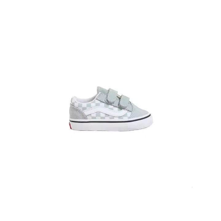 Zapatilla Baby Vans Old Skool V Cuadros Verde Agua - 1