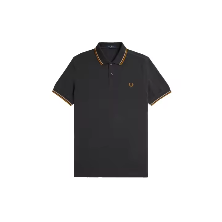 Fred Perry Slim Fit Twin Tipped Polo Anchor Grey / Warm Stone / Dark Caramel - 1