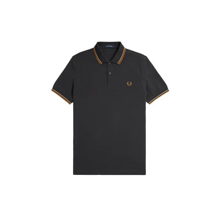 Fred Perry Slim Fit Twin Tipped Polo Anchor Grey / Warm Stone / Dark Caramel - 1