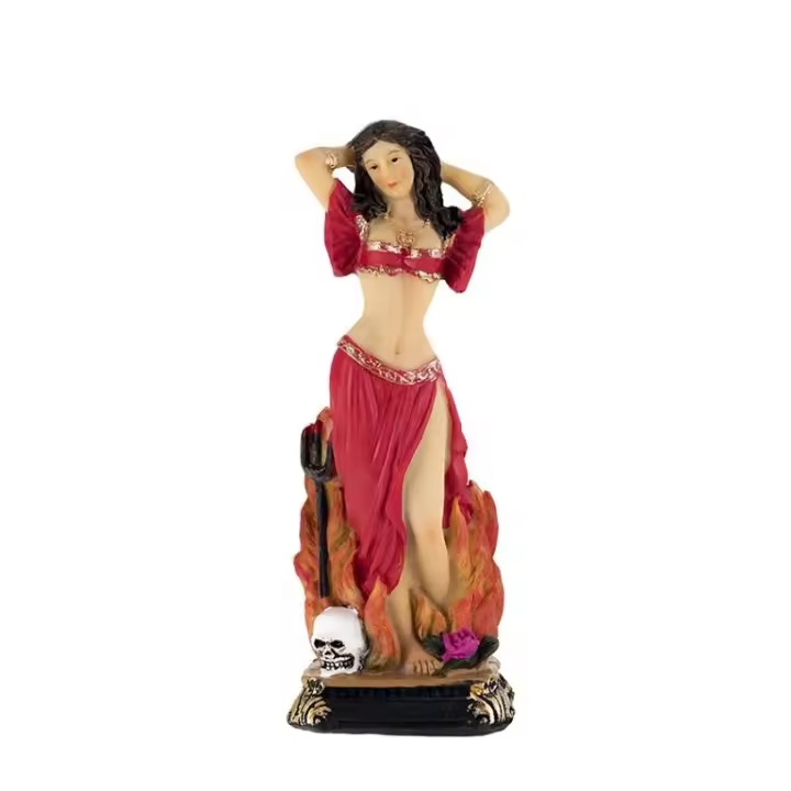 DRW Figura Pomba Gira de resina pintada a mano de 14 cm - 1