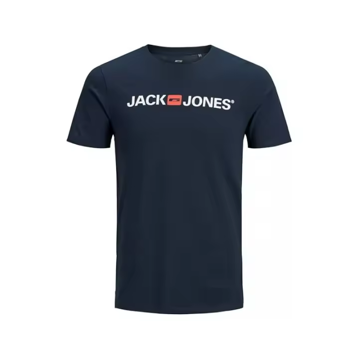 Camiseta Jack & Jones Hombre Azul - Logo Icónico, Algodón Orgánico y Standard Fit - 1
