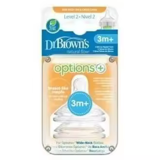 Dr Brown'S Tetina Silicona Boca Ancha Natural Flow 2Uds - 1