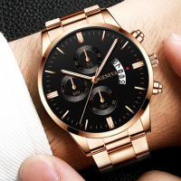 Reloj Deportivo Para Hombre De Lujo Fashion En Acero Inoxidable Con Correa De Cuero Reloj De Cuarzo Para Negocios Y Casual - details 9