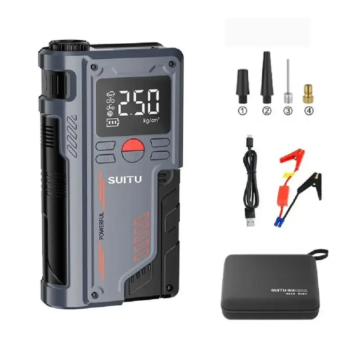 4 In 1 Car Jump Starter With 150PSI Air Compressor 20000mAh Portable Booster Charger 1000A Powerful Car Battery Starting Device - 1