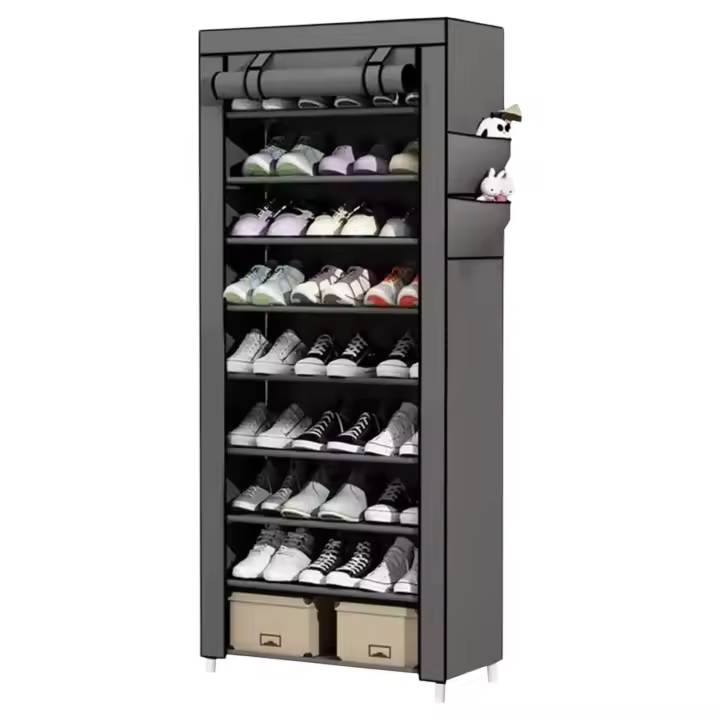 Zapatero Mikomika con 10 Niveles para Almacenar y Organizar Hasta 30 Pares de Zapatos con Funda a Prueba de Polvo (58 x 28 x 170 cm zapatero-10p-002 1990 D1) - 1