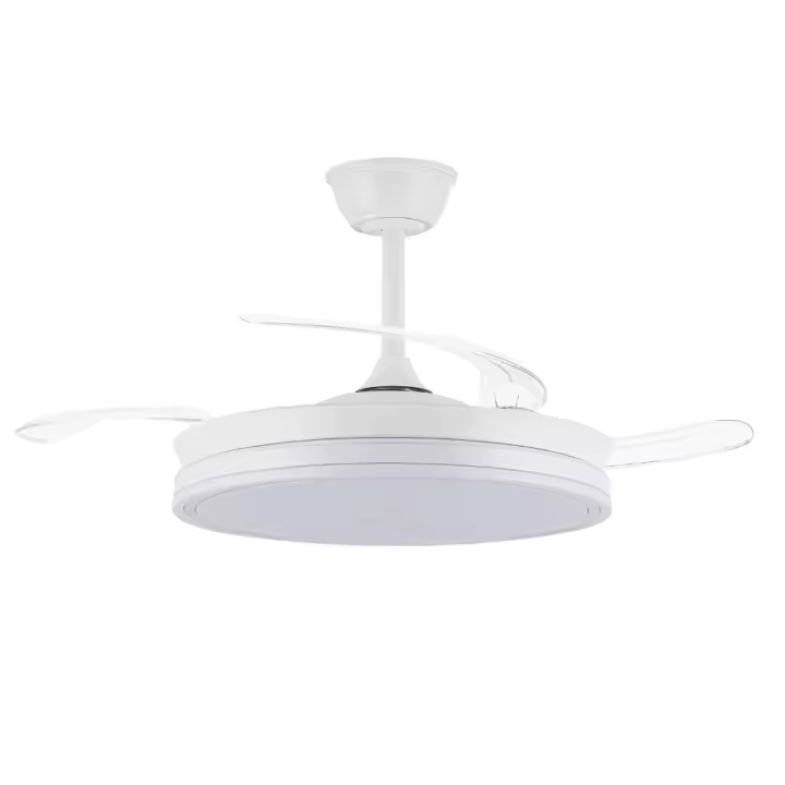 Akunadecor - Ventilador de techo BEST SELLER motor DC 6 velocidades, con SMART APP Tecnología Led 72W sistema CCT 7920 Lúmenes, Control remoto con temporizador, LUZ REGULABLE en color e intensidad, MEMORIA motor inverter verano/invierno ultra silencioso. - 1