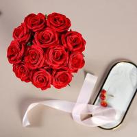 Flores Artificiales De Seda Coloridas Rosas Rojas Para Novia Decoración De Mesa Para Noche Y Valentín DIY Arreglo Floral - details 3