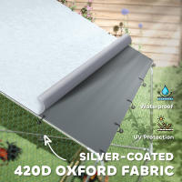 PawHut Gallinero para Exterior Gallinero de Acero Galvanizado con Comedero Colgante Tipo Brocheta Percha Cubierta Anti-UV e Impermeable para Conejos Patos Gansos Plata - details 4