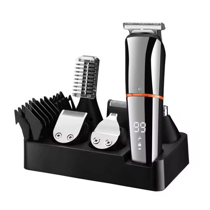 LK-860 Nueva cortadora de cabello eléctrica multifuncional seis en uno con pantalla digital, cabezal de aceite, cortadora de cabello eléctrica, cortadora de cabello tallada - 1