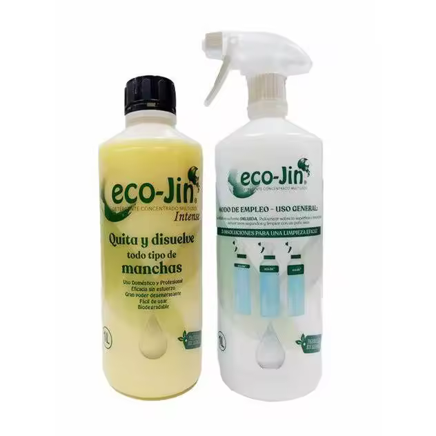 ECO-JIN DETERGENTE EXTRA CONCENTRADO - PRODUCTO REVOLUCIONARIO DEL QUE TODO EL MUNDO HABLA - BOTELLA 1L QUE EQUIVALE A 15L + DIFUSOR (INTENSE/MARSELLA) - 1