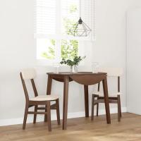 vidaXL Sillas de comedor 2 unidades madera maciza de caucho en color Natural/Blanco/Marrón y negro y más | cómodas modernas ergonómicas para comedor cocina salón hogar - details 6