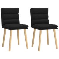 vidaXL Sillas de comedor 2 unidades tela gris en color Taupé/Azul vaquero/Negro y más | cómodas modernas ergonómicas para comedor cocina salón hogar - details 2