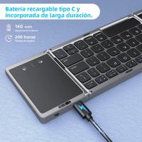 Teclado Bluetooth Plegable Seenda Para PC Mac Smartphone Tableta iOS Android Recargable Portátil Con 63 Teclas Estilo Estándar - details 3