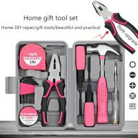 Kit De Herramientas Para Mujer 13pcs Paquete Mini De Herramientas Básicas Para El Hogar Color Rosa Conjunto De Herramientas Iniciador Small - details 3