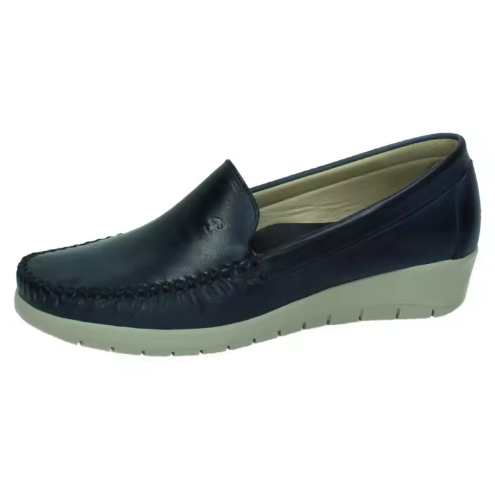 Zapatos Mocasín marca MADE IN SPAIN para mujer en color marino. MOCASÍN DE PIEL - 1