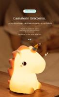Lámpara Nocturna De Silicona Unicornio Para Niños Luz LED Recargable Por USB Decoración De Habitación Animal Cartoon Lámpara Táctil Para Regalos - details 3