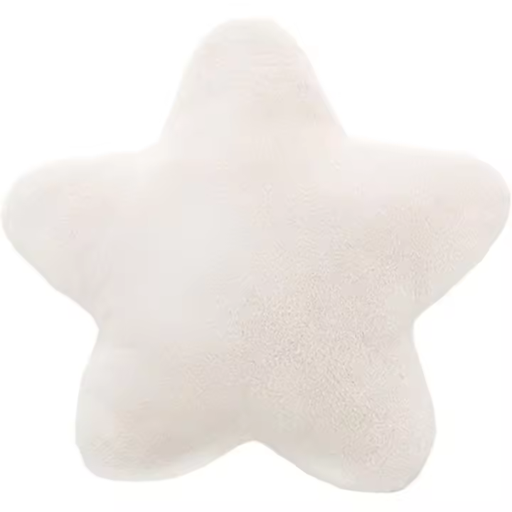 1 cojín de estrella, cojín de peluche, cojín suave, cojín decorativo de estrella, adecuado para coche, salón, sofá y dormitorio (blanco) - 1