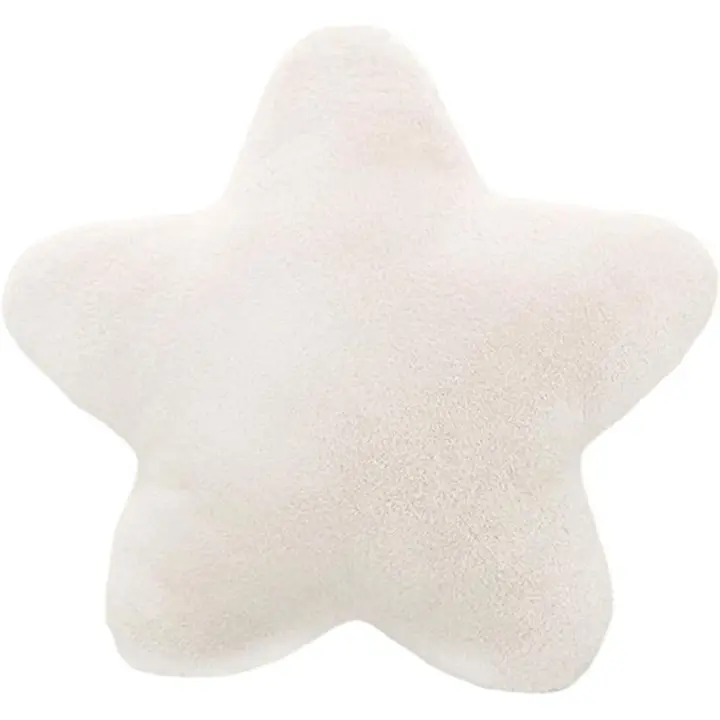 1 cojín de estrella, cojín de peluche, cojín suave, cojín decorativo de estrella, adecuado para coche, salón, sofá y dormitorio (blanco) - 1