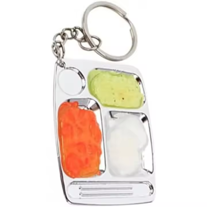 Mini bandeja para servir llavero modelo de comida rápida casa de muñecas accesorios de escena en miniatura llavero con forma de comida divertida bandeja decorativa mini bandeja para servir - 1