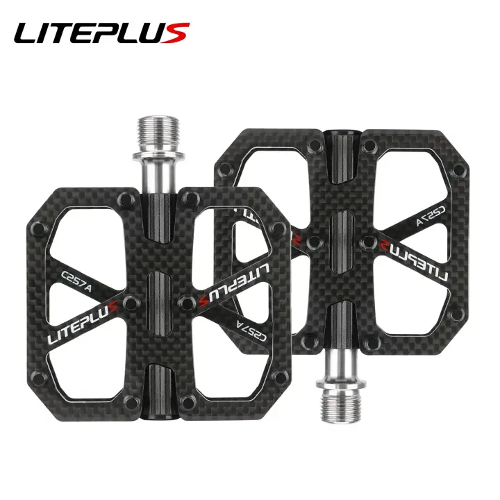 Pedal De Bicicleta De Montaña LITEPLUS Ultraligero De Fibra De Carbono 185g Con Eje De Titanio Y 3 Rodamientos Antideslizante Para Carreras Y Bicicletas De Carretera - 1