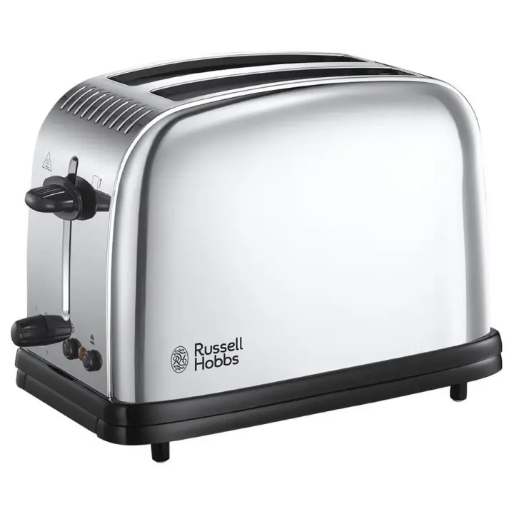 Russell Hobbs Tostadora Victory - 2 Ranuras Cortas y Anchas, tostador para 2 rebanadas, bandeja recogemigas, función cancelar, descongelar y extraelevación, acero inoxidable, plata - 23311-56 - 1