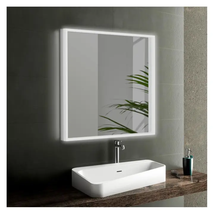 Espejo de Baño Cuadrado con Luz LED - Luz Blanca Fría (5700K)  Modelo Oslo - 1