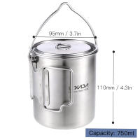 LIXADA Taza De Acero Inoxidable Portátil De 750ml Con Tapa Y Manija Plegable Para Camping Cocina Picnic Deportes Al Aire Libre - details 34