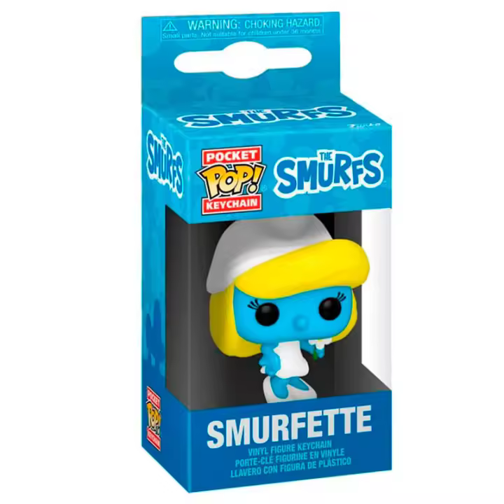 Llavero Pocket POP The Smurfs SmurfetteFigura  Coleccionable - Idea de Regalo- Mercancia Oficial - Juguetes para Niños y Adultos - Movies Fans - Muñeco para Coleccionistas y Exposición - 1