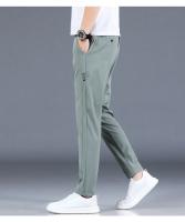 Pantalones Casuales Para Hombre De Seda Helada Verano Negro Gris Delgados Negocios Casual Elasticidad Transpirables Rectos Deportivos - details 19