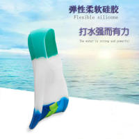 Aletas de silicona para hombres y mujeres, estilo libre, braza, aletas cortas de silicona para adultos y niños, aletas de entrenamiento de buceo ligero y natación. - details 4