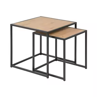 Conjunto de mesas Oakland 604 , Muebles ES, MDF, Negro, 50 x 50 x 45cm - 1