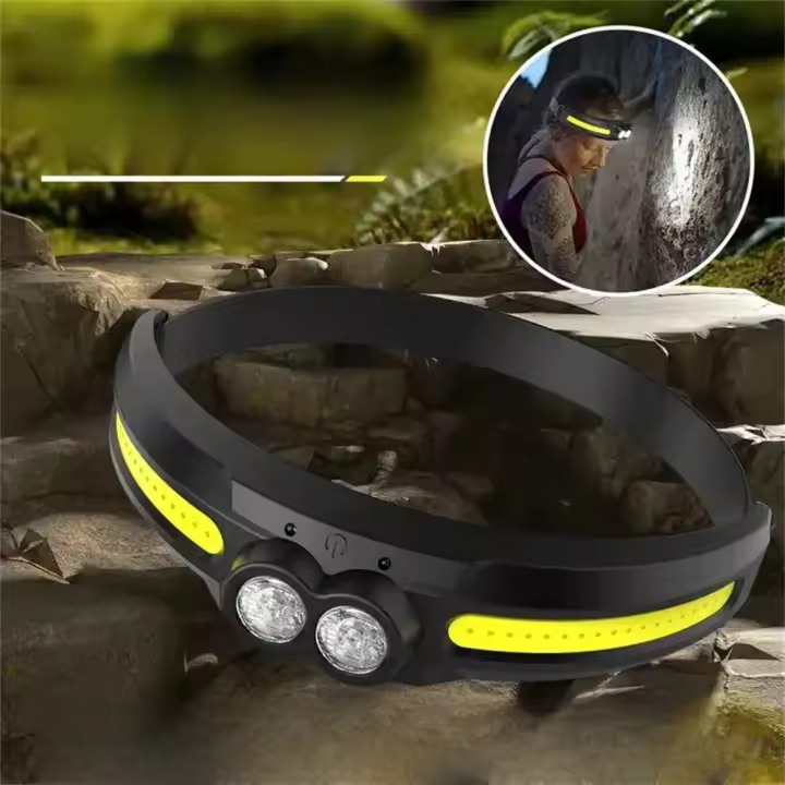 Lámpara Frontal LED Con Sensor De Movimiento Recargable Por USB Impermeable Para Camping Pesca Iluminación Nocturna - 1