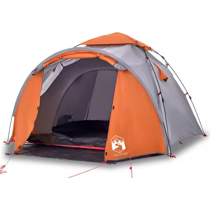 vidaXL Tienda de campaña iglú 3 personas apertura rápida gris/naranja - 1