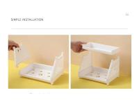 Organizador De Escritorio Blanco Con Dos Niveles Para Almacenamiento Y Exhibición De Suministros De Oficina Y Stationery - details 5