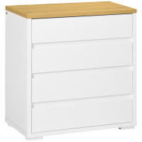 HOMCOM Cómoda 4 Cajones, Cómoda Dormitorio sin Tiradores, Cajonera para Salón, Oficina, Estilo Moderno, 70x37x75 cm, Blanco - details 0