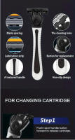 Paquetes De Varias Cubetas Cuchillas Tríples Antideslizantes Para Hombres Afeitadora Manual Recargable Viaje Shaving Bathing - details 3