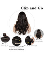 Extensiones De Cabello Sintético 24 Pulgadas Clip in Longas Y Rectas 6 Piezas 16 Clips Color Marrón Rubio Para Mujeres Piezas De Cabello Artificial - details 6