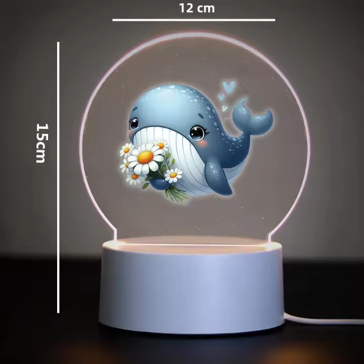 Lámpara De Mesa LED Creativa Con Forma De Animal Luz Nocturna De Acrílico Para Decoración De Habitaciones Regalo Para Hogar - 1