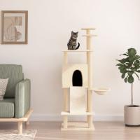 vidaXL Rascador para Gatos con Postes Árbol Torre de Escalada Sisal Color Crema,  Gris claro,  Gris oscuro y mas - details 0